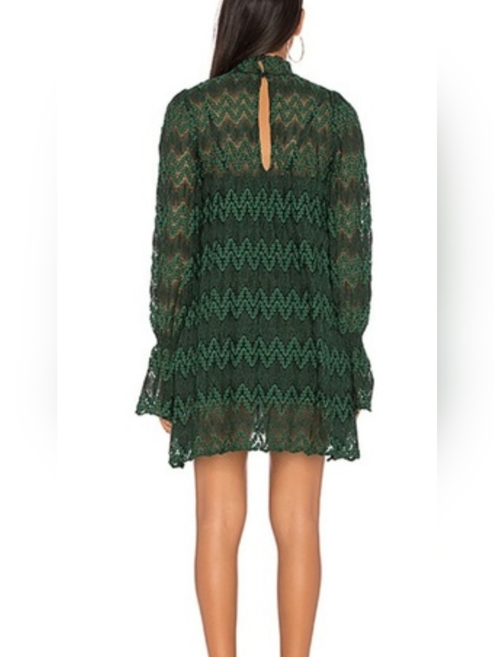 Free People Green Simone Mini Dress Size Medium - Picture 10 of 10